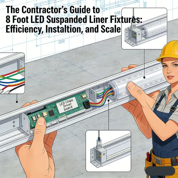 Leverancier van Gids voor Aannemers voor 2,44 meter LED Opgehangen Lineaire Armaturen