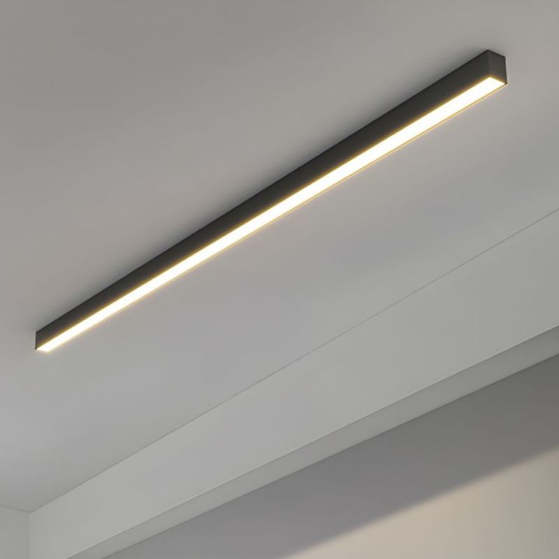 black ceiling linear light