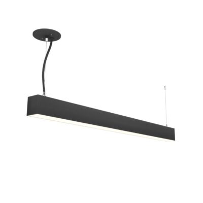Luminária pendente linear preta