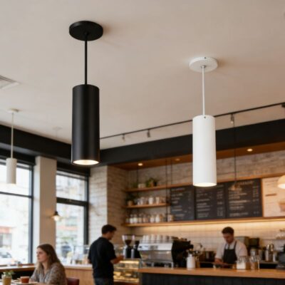 Luminaires suspendus cylindriques pour îlot de cuisine