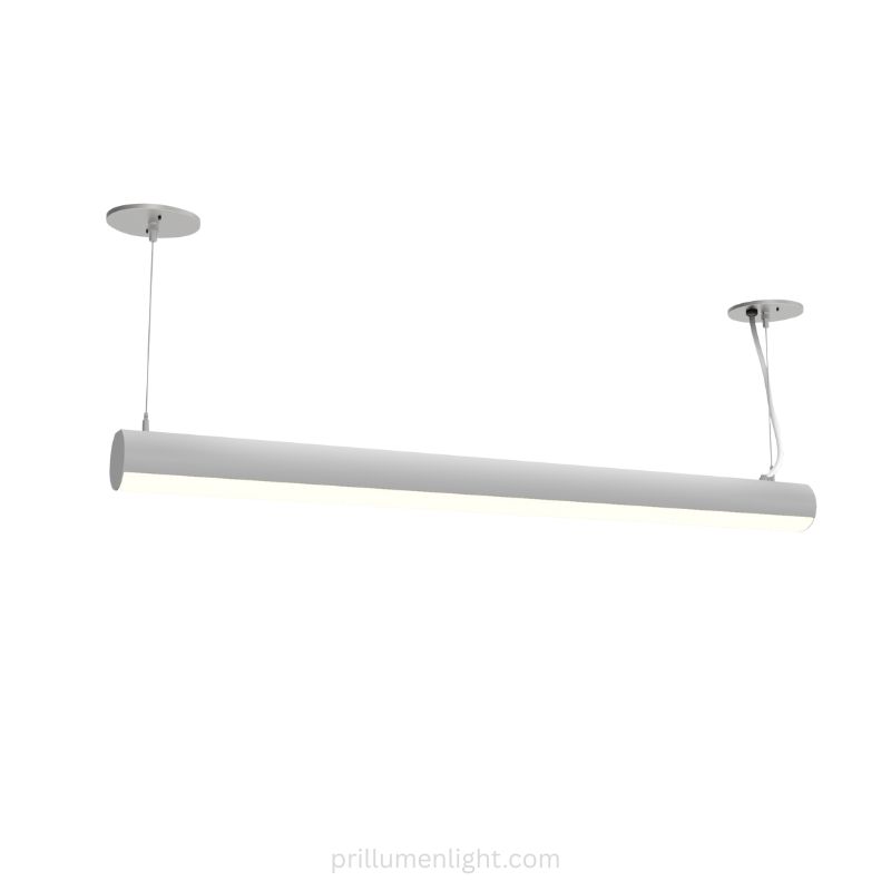 white round lend linear pendant light