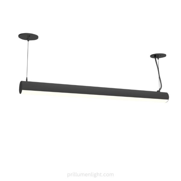 runde Linse lineare Pendelleuchte schwarz