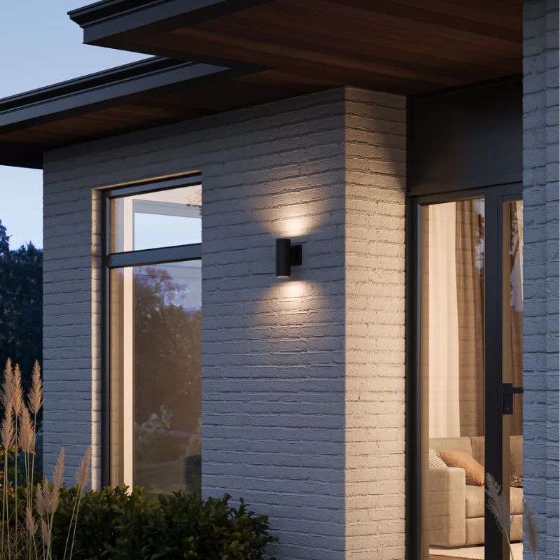 luz de cilindro para exteriores en montaje en pared