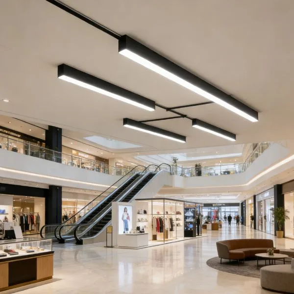 Luminaire linéaire architectural de surface pour plafond utilisé dans l'architecture intérieure contemporaine