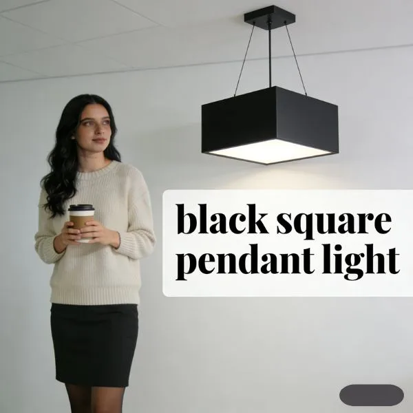 black square pendant light
