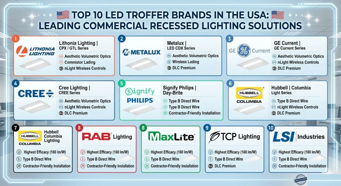 Top 10 LED Troffer Brands in the USA