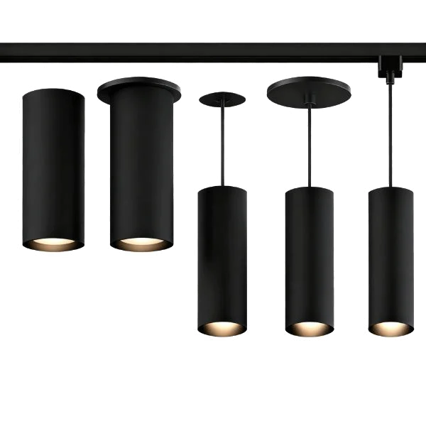 luz de cilindro de LED preto