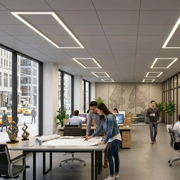 painel de LED 2x4 com estrutura de luz