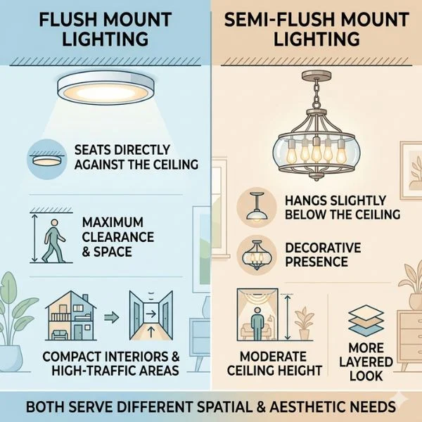 Flush Mount vs Semi Flush Mount
