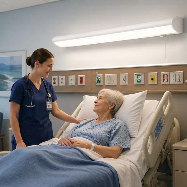 Hospital overbed light application
