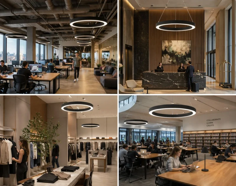 Large Circular Pendant Light application