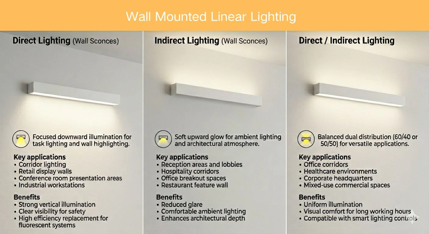 wall mounted linear lighting distribution
