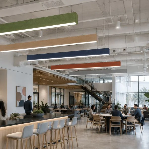 Acoustic panels with integrated architectural lighting