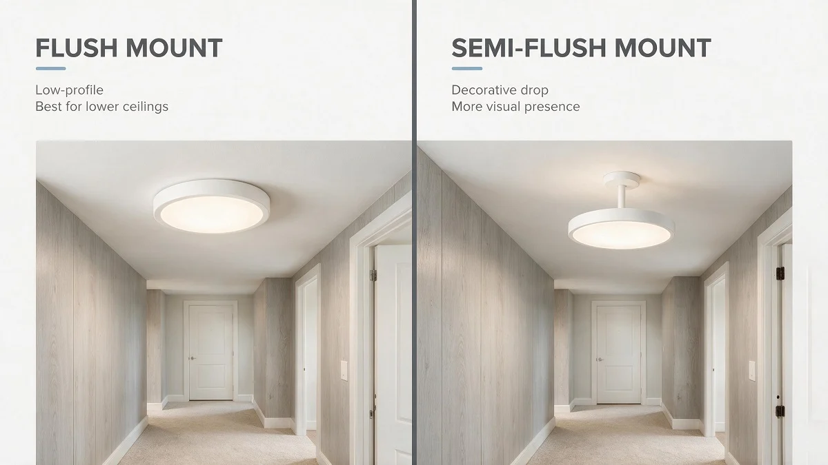 Round Flush Mount Light vs Semi Flush Mount Light
