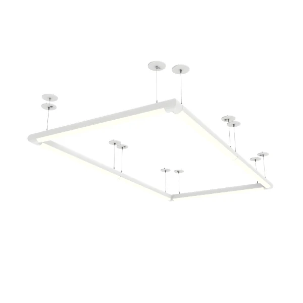 Rondo rectangular linear pendant lighting configuration