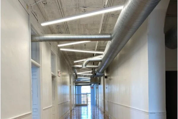 Architectural Rondo pendant light with optional uplight