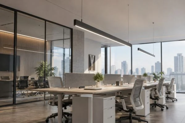 SLOT 1 slim linear pendant light commercial application