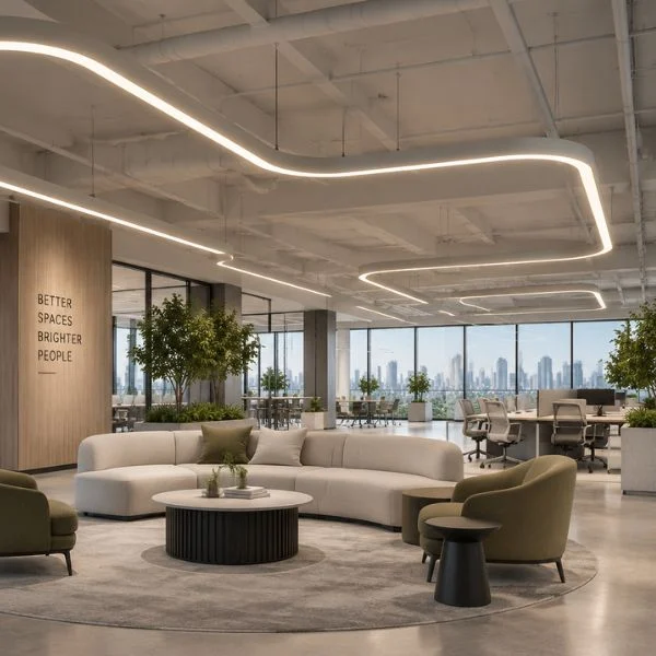 Curved LED linear lighting retail application