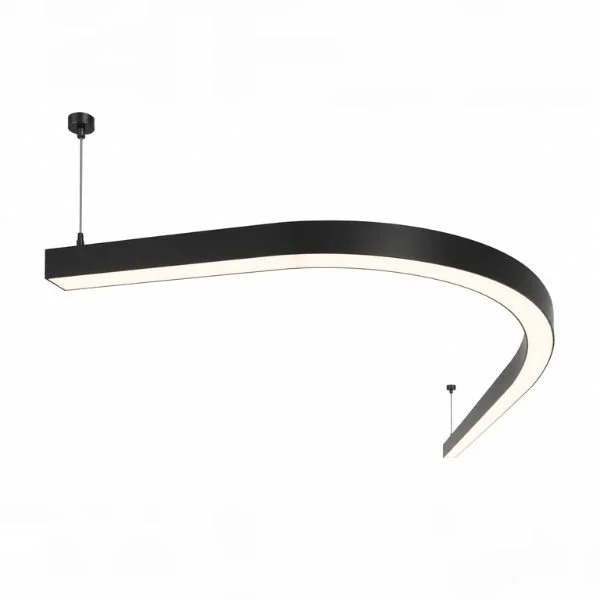 Curved linear lighting fixture production detail